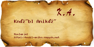 Knöbl Anikó névjegykártya